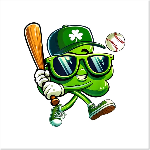 Shamrock Baseball, Funny St Patricks Day, Funny Patrick's Day Wall Art by artbyhintze